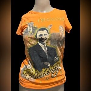 Orange Graphic Tee with Victory Design